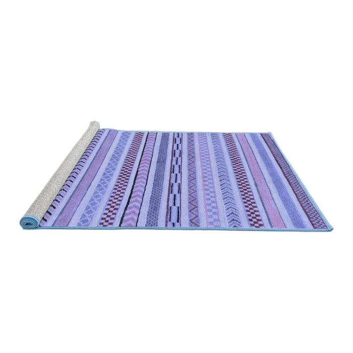 Sideview of Machine Washable Abstract Blue Modern Rug, wshabs2270blu