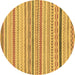 Round Abstract Brown Modern Rug, abs2270brn