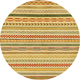 Round Abstract Sedona Brown Modern Rug, abs2270