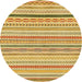 Round Abstract Sedona Brown Modern Rug, abs2270