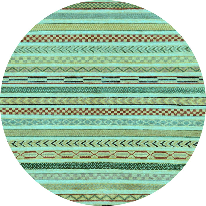 Round Machine Washable Abstract Light Blue Modern Rug, wshabs2270lblu