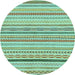 Round Machine Washable Abstract Light Blue Modern Rug, wshabs2270lblu