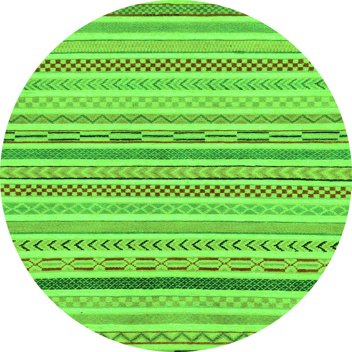 Round Abstract Green Modern Rug, abs2270grn