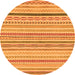 Round Abstract Orange Modern Rug, abs2270org