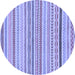 Round Abstract Blue Modern Rug, abs2270blu