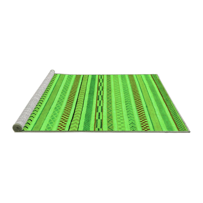 Sideview of Machine Washable Abstract Green Modern Area Rugs, wshabs2270grn