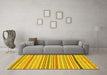 Machine Washable Abstract Yellow Modern Rug in a Living Room, wshabs2270yw