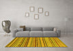 Machine Washable Abstract Yellow Modern Rug in a Living Room, wshabs2271yw