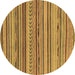 Round Abstract Brown Modern Rug, abs2271brn