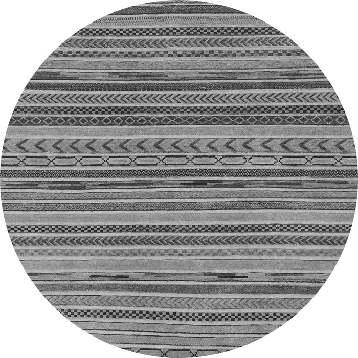 Round Machine Washable Abstract Gray Modern Rug, wshabs2271gry