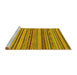 Sideview of Machine Washable Abstract Yellow Modern Rug, wshabs2271yw