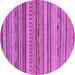 Round Machine Washable Abstract Purple Modern Area Rugs, wshabs2271pur