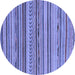 Round Abstract Blue Modern Rug, abs2271blu