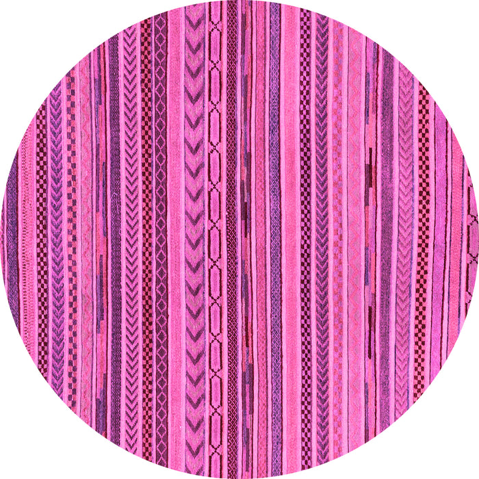 Round Machine Washable Abstract Pink Modern Rug, wshabs2271pnk