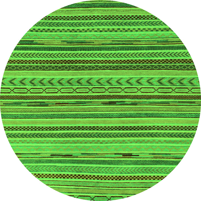 Round Abstract Green Modern Rug, abs2271grn
