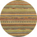 Round Abstract Metallic Gold Modern Rug, abs2271