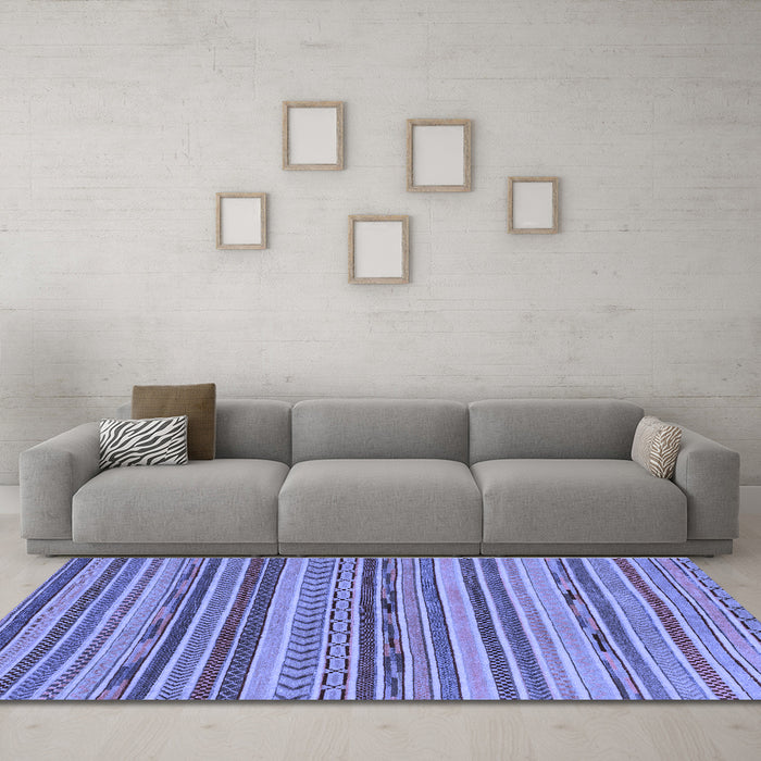 Machine Washable Abstract Blue Modern Rug in a Living Room, wshabs2271blu