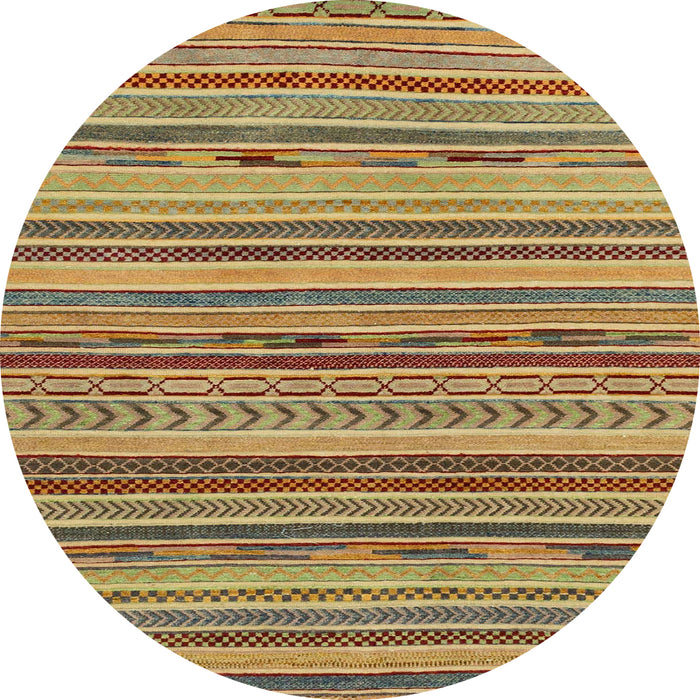 Round Machine Washable Abstract Metallic Gold Rug, wshabs2271