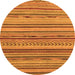 Round Machine Washable Abstract Orange Modern Area Rugs, wshabs2271org