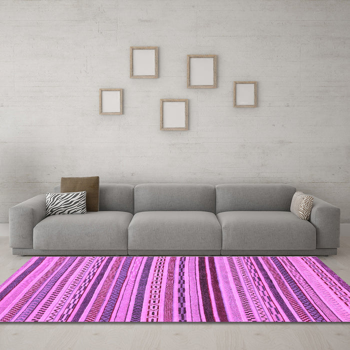 Machine Washable Abstract Purple Modern Area Rugs in a Living Room, wshabs2272pur