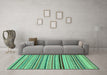 Machine Washable Abstract Turquoise Modern Area Rugs in a Living Room,, wshabs2272turq