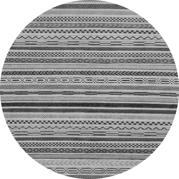 Round Machine Washable Abstract Gray Modern Rug, wshabs2272gry