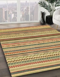 Abstract Sienna Brown Modern Rug in Family Room, abs2272