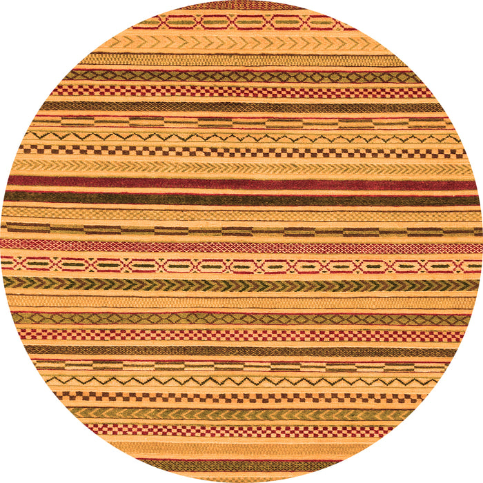 Round Abstract Orange Modern Rug, abs2272org