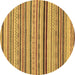 Round Abstract Brown Modern Rug, abs2272brn