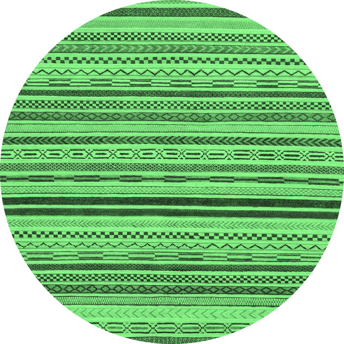 Round Abstract Emerald Green Modern Rug, abs2272emgrn