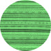 Round Abstract Emerald Green Modern Rug, abs2272emgrn