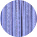 Round Abstract Blue Modern Rug, abs2272blu