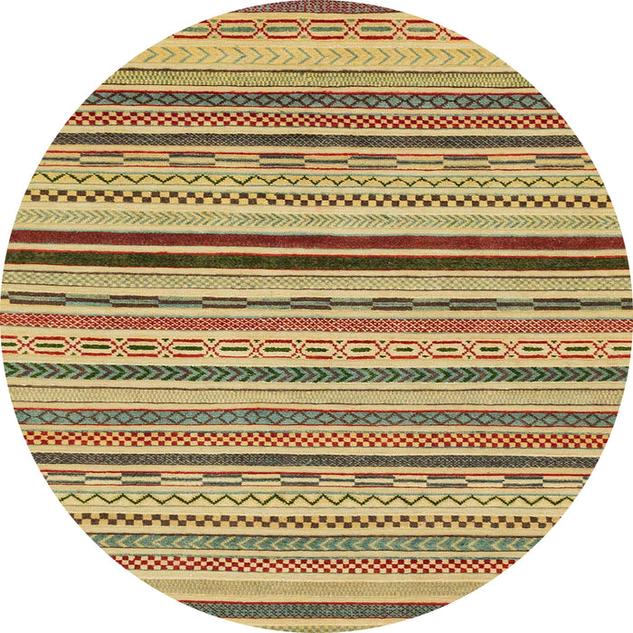 Round Abstract Sienna Brown Modern Rug, abs2272