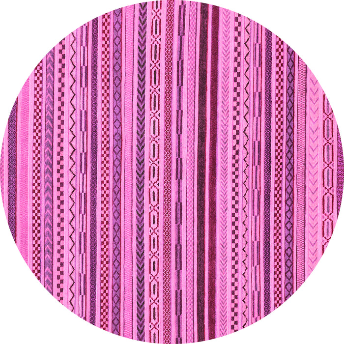 Round Abstract Pink Modern Rug, abs2272pnk