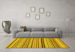 Machine Washable Abstract Yellow Modern Rug in a Living Room, wshabs2272yw