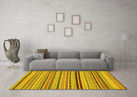 Machine Washable Abstract Yellow Modern Rug, wshabs2272yw