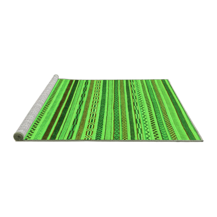 Sideview of Machine Washable Abstract Green Modern Area Rugs, wshabs2272grn