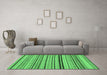 Machine Washable Abstract Emerald Green Modern Area Rugs in a Living Room,, wshabs2272emgrn