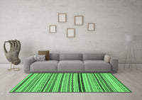 Machine Washable Abstract Emerald Green Modern Rug, wshabs2272emgrn