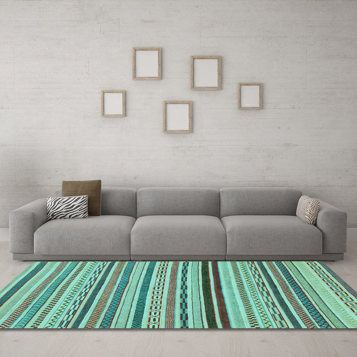 Machine Washable Abstract Light Blue Modern Rug in a Living Room, wshabs2272lblu