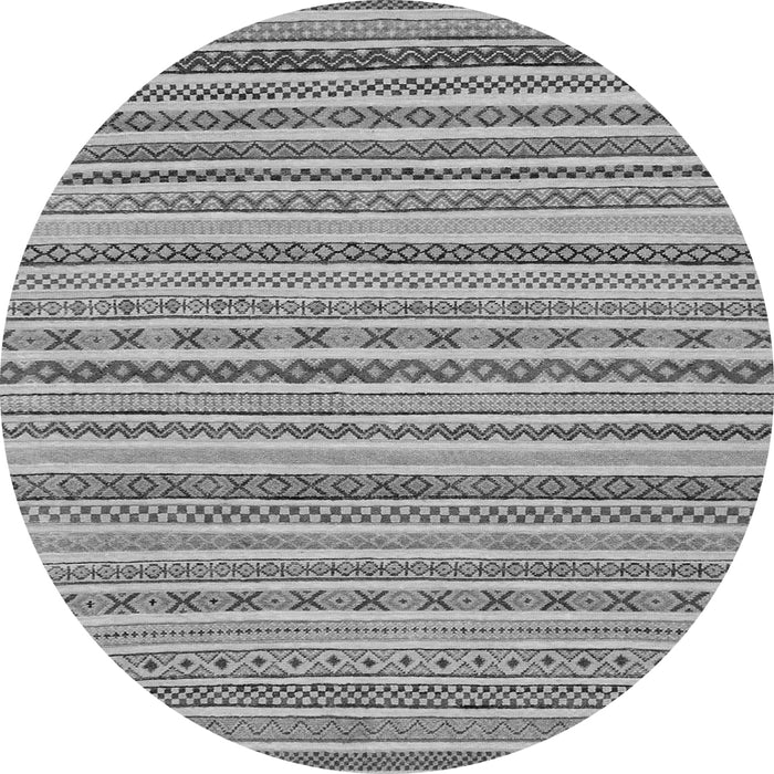 Round Machine Washable Abstract Gray Modern Rug, wshabs2273gry