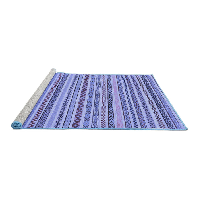 Sideview of Machine Washable Abstract Blue Modern Rug, wshabs2273blu
