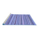 Sideview of Machine Washable Abstract Blue Modern Rug, wshabs2273blu