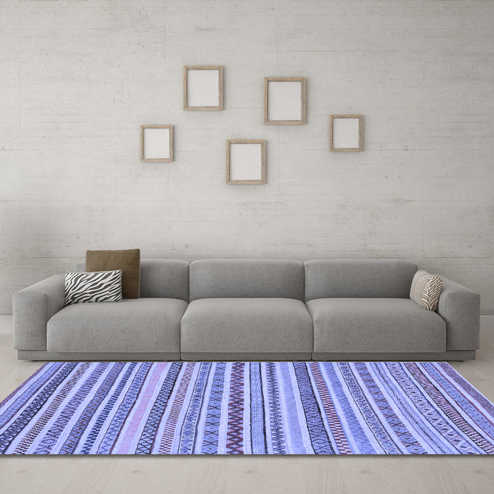Machine Washable Abstract Blue Modern Rug in a Living Room, wshabs2273blu