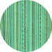 Round Abstract Turquoise Modern Rug, abs2273turq