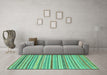 Machine Washable Abstract Turquoise Modern Area Rugs in a Living Room,, wshabs2273turq