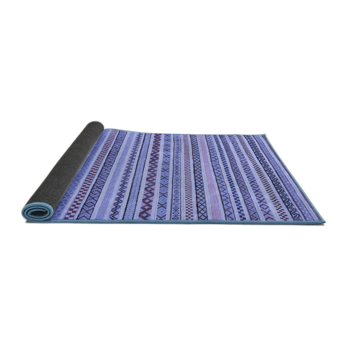 Sideview of Abstract Blue Modern Rug, abs2273blu