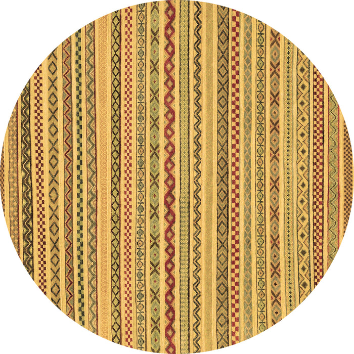 Round Abstract Brown Modern Rug, abs2273brn