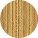 Round Abstract Brown Modern Rug, abs2273brn