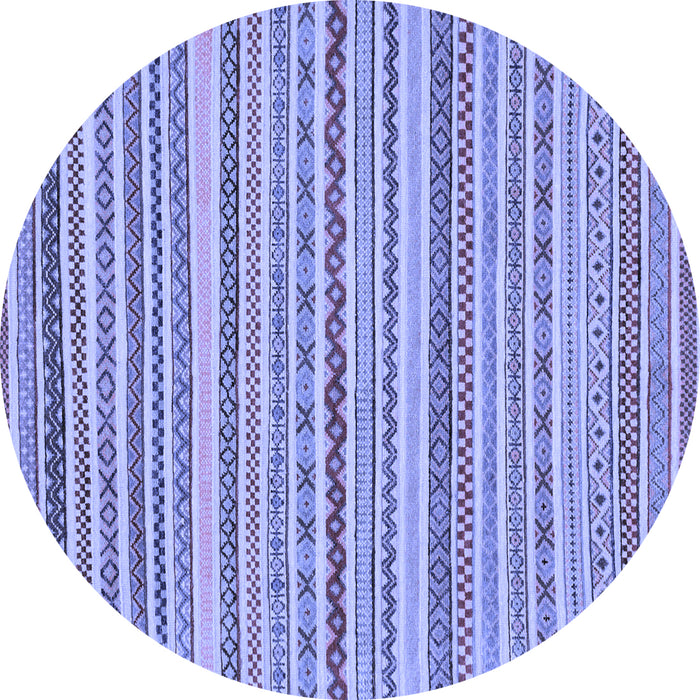 Round Abstract Blue Modern Rug, abs2273blu
